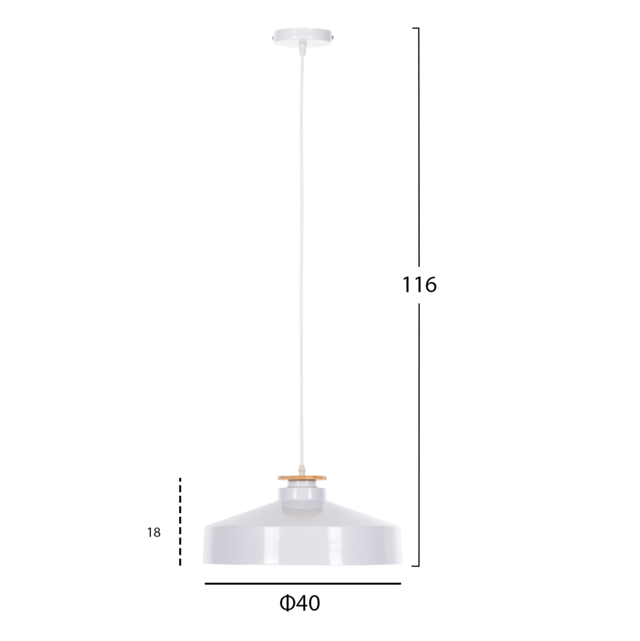CEILING PENDANT LAMP HM4159.02 WHITE METAL CAP Φ40x116Hcm. [2]