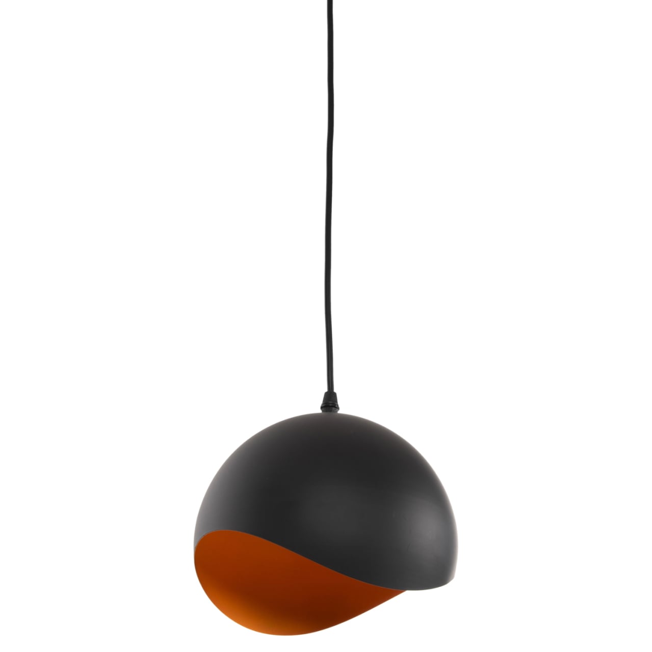 CEILING PENDANT LAMP HM4165.01 METAL SPHERE-BLACK and ORANGE Φ20x118Hcm. [3]