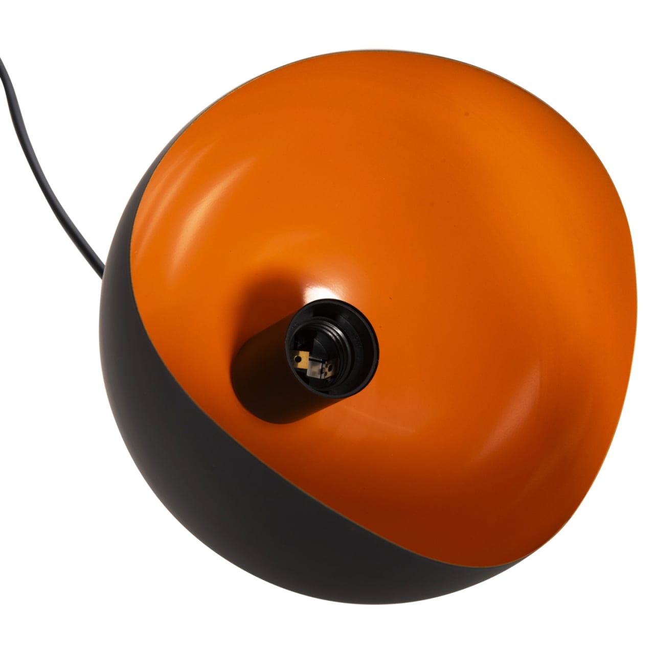 CEILING PENDANT LAMP HM4165.01 METAL SPHERE-BLACK and ORANGE Φ20x118Hcm. [5]