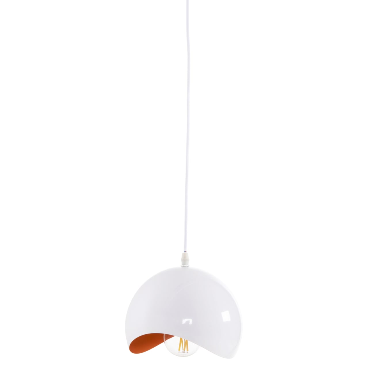 CEILING PENDANT LAMP HM4165.02 METAL SPHERE-WHITE and ORANGE Φ20x118Hcm. [3]