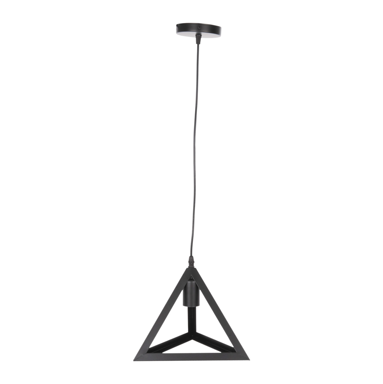 CEILING PENDANT LAMP HM4181 BLACK METAL CAP PYRAMID 15x15x125Hcm. [4]