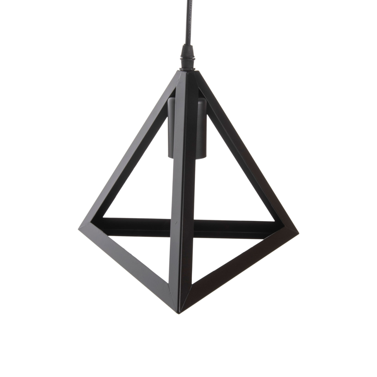 CEILING PENDANT LAMP HM4181 BLACK METAL CAP PYRAMID 15x15x125Hcm. [6]