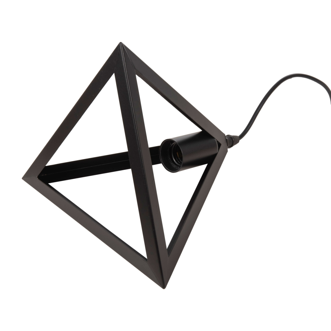 CEILING PENDANT LAMP HM4181 BLACK METAL CAP PYRAMID 15x15x125Hcm. [7]
