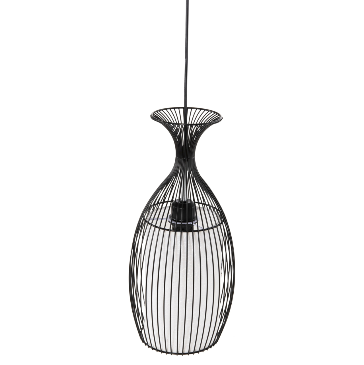 CEILING PENDANT LAMP HM4186 BLACK METAL 20x20x131Hcm. [4]