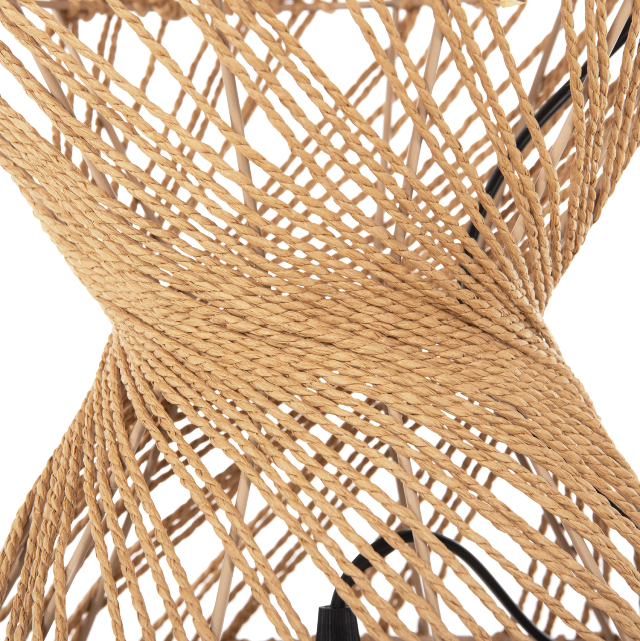 CEILING PENDANT LAMP HM4344 CYLINDRICAL-PAPER ROPE ΙΝ SAN BEIGE-2 BULBS Φ25x100-160Hcm. [5]
