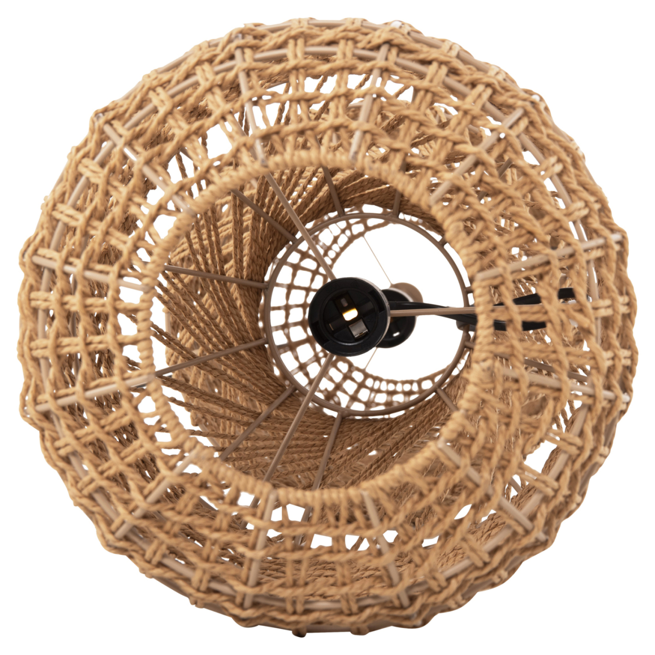 CEILING PENDANT LAMP HM4344 CYLINDRICAL-PAPER ROPE ΙΝ SAN BEIGE-2 BULBS Φ25x100-160Hcm. [7]
