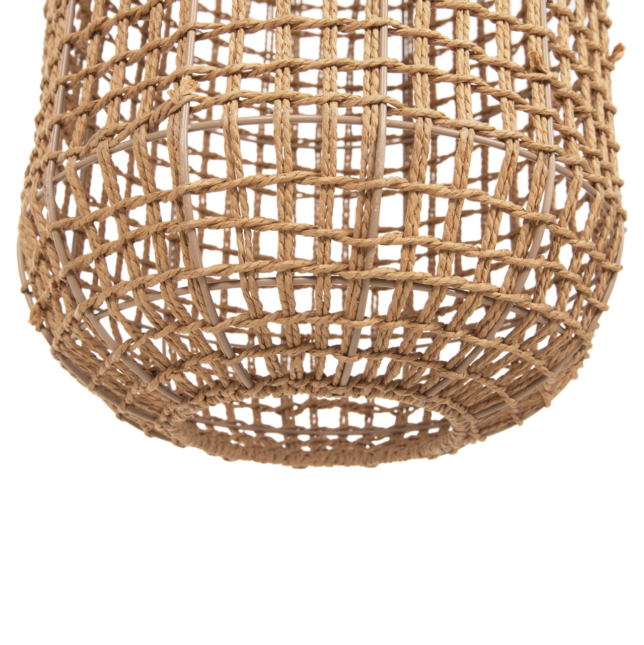 CEILING PENDANT LAMP HM4345 CYLINDRICAL-PAPER ROPE ΙΝ SAND BEIGE-2 BULBS Φ30,5x132Hcm. [8]