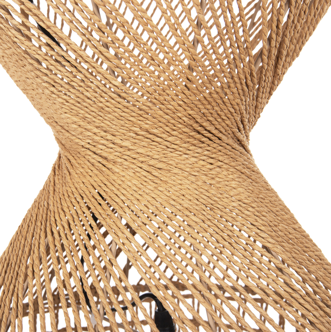 CEILING PENDANT LAMP HM4345 CYLINDRICAL-PAPER ROPE ΙΝ SAND BEIGE-2 BULBS Φ30,5x132Hcm. [6]