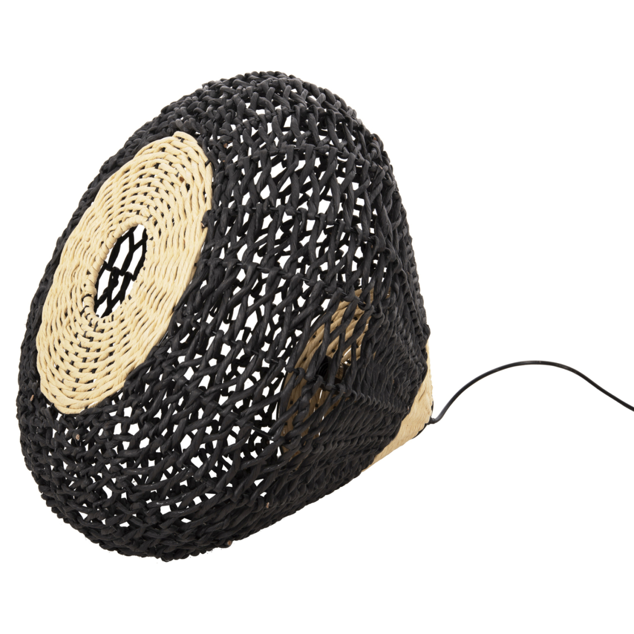 CEILING PENDANT LAMP HM4346 PAPER ROPE ΙΝ BEIGE AND BLACK Φ55,5x44Hcm. [5]