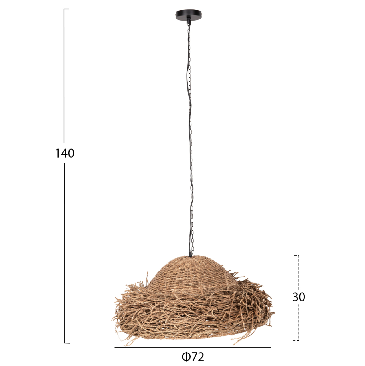 CEILING PENDANT LAMP HM4347 SEAGRASS IN NATURAL COLOR Φ72x30-140Hcm. [2]