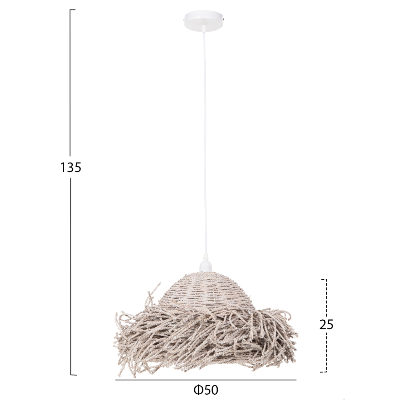 CEILING PENDANT LAMP HM4349 SEAGRASS IN WHITEWASH COLOR Φ50x25-135Hcm. [2]