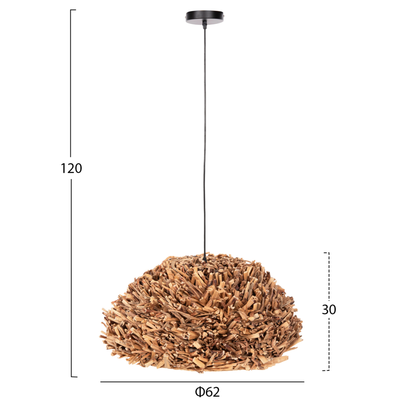 CEILING PENDANT LAMP HM4353 WATER HYACINTH IN NATURAL COLOR Φ62x30-120Hcm. [2]