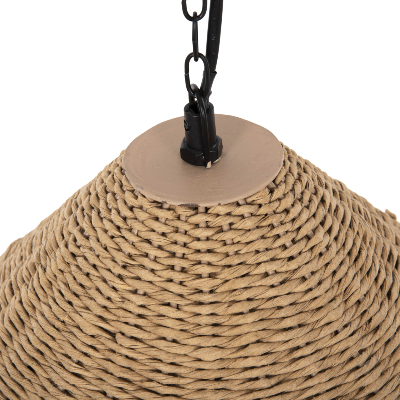 CEILING PENDANT LAMP HM4354 NATURAL RATTAN-PAPER ROPE-NATURALandBLACK COLOR Φ54x42-145Hcm. [6]