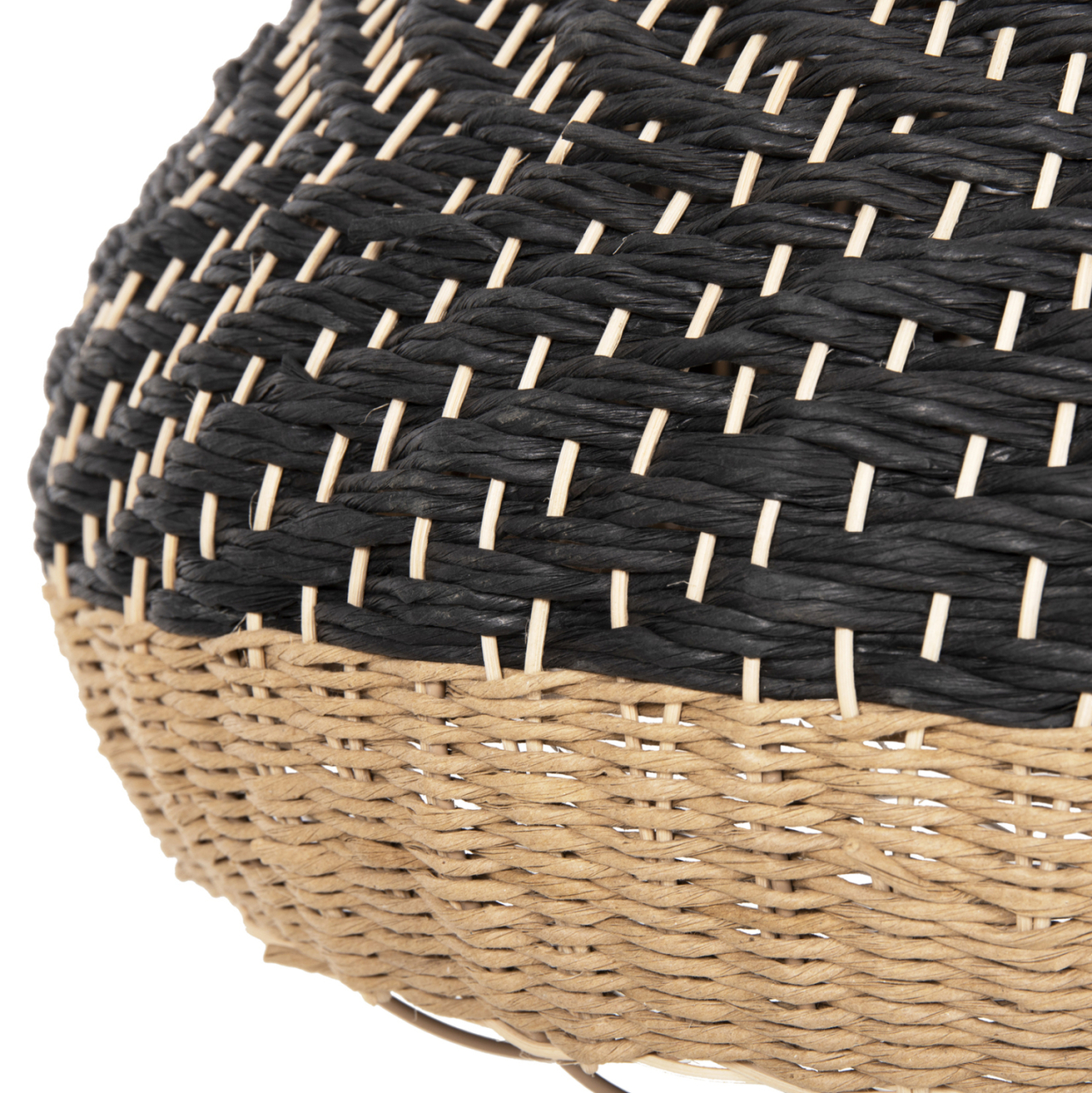 CEILING PENDANT LAMP HM4354 NATURAL RATTAN-PAPER ROPE-NATURALandBLACK COLOR Φ54x42-145Hcm. [5]