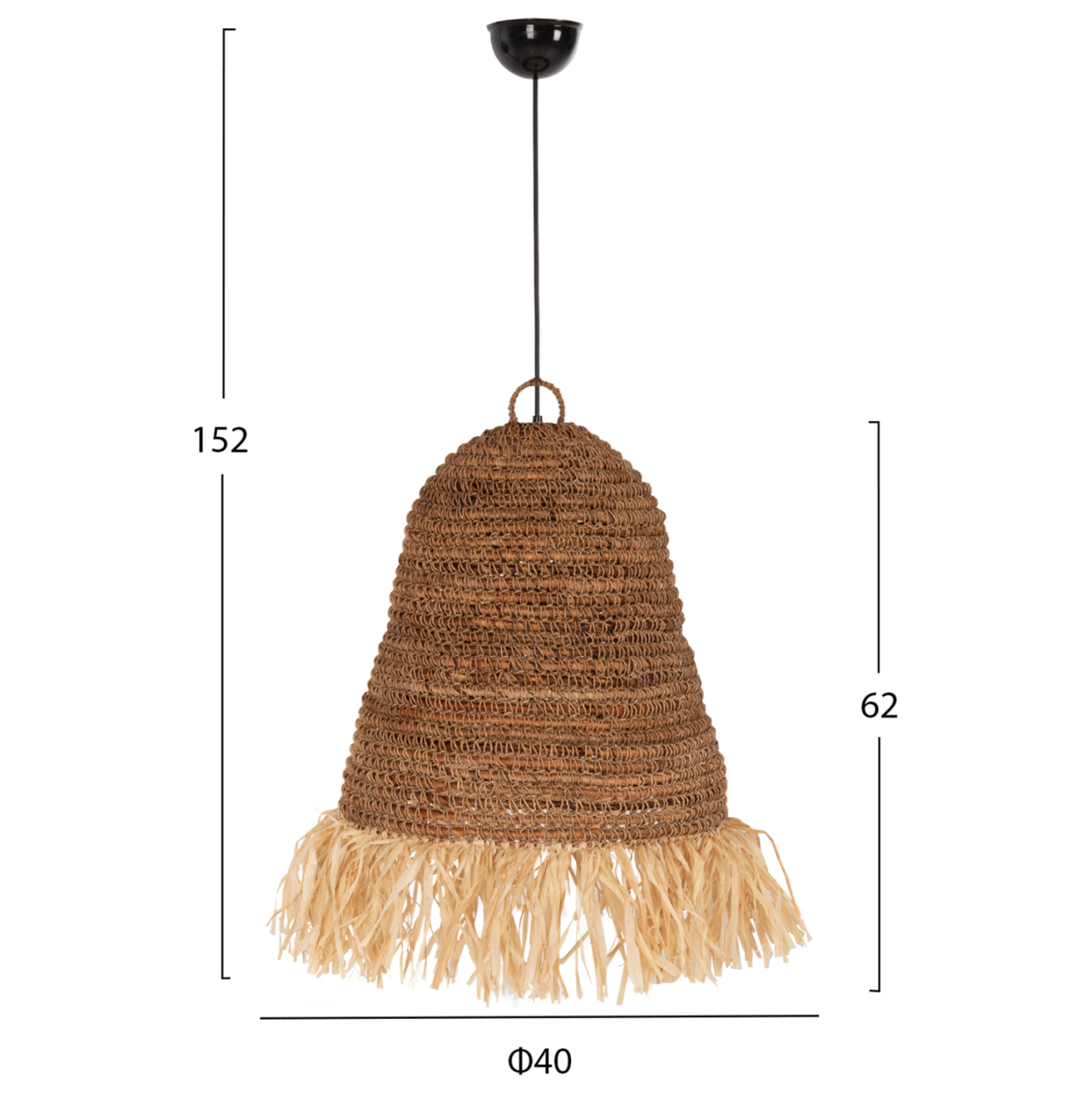 CEILING PENDANT LAMP HM7817 DRIED BANANA TREE FIBERS IN NATURAL COLOR Φ40x62-152Hcm. [2]