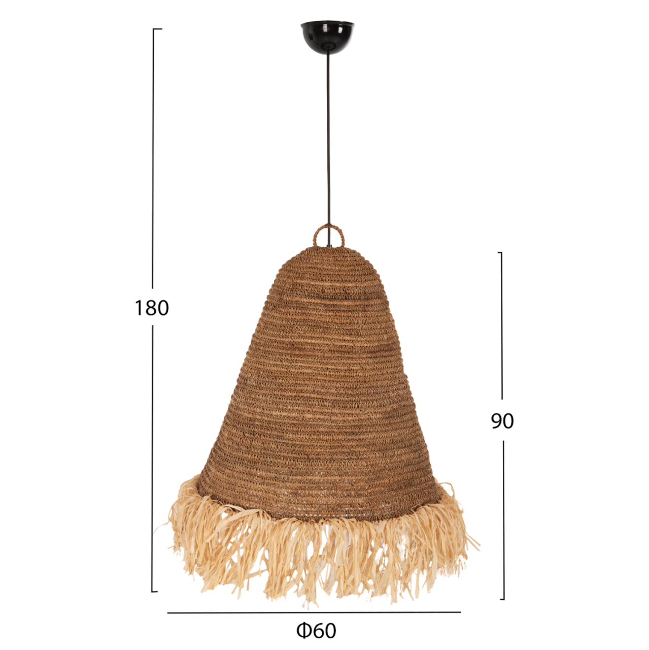 CEILING PENDANT LAMP HM7818 DRIED BANANA TREE FIBERS IN NATURAL COLOR Φ60x90-180Hcm. [2]