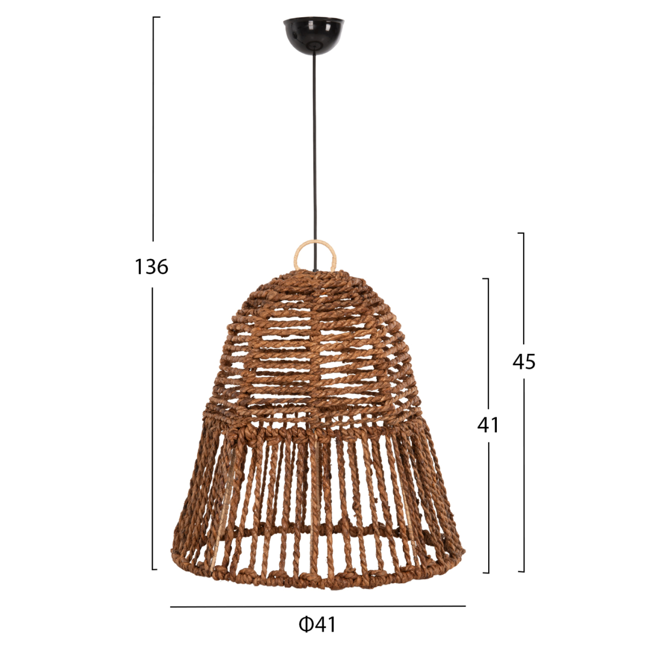 CEILING PENDANT LAMP HM7858 DRIED BANANA TREE FIBERS IN BROWN COLOR Φ41x41-136Hcm. [2]