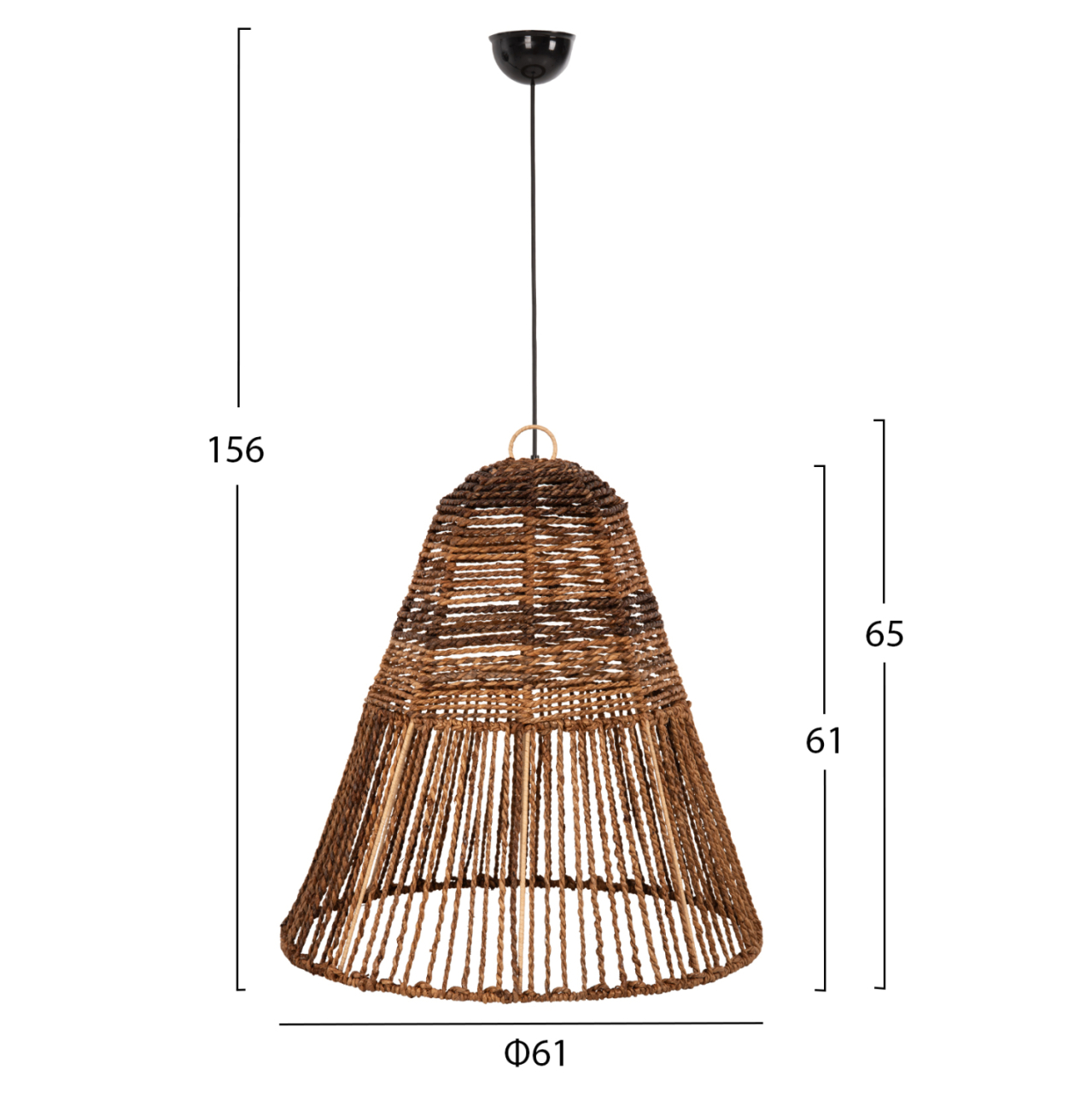 CEILING PENDANT LAMP HM7859 DRIED BANANA TREE FIBERS IN BROWN COLOR Φ61x61-156Hcm. [2]