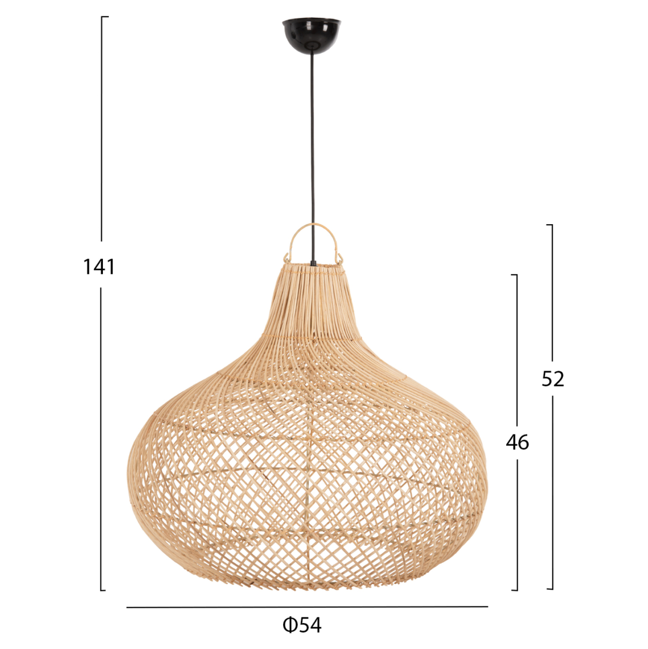 CEILING PENDANT LAMP HM7860 NATURAL RATTAN IN NATURAL COLOR Φ54x46-141Hcm. [2]