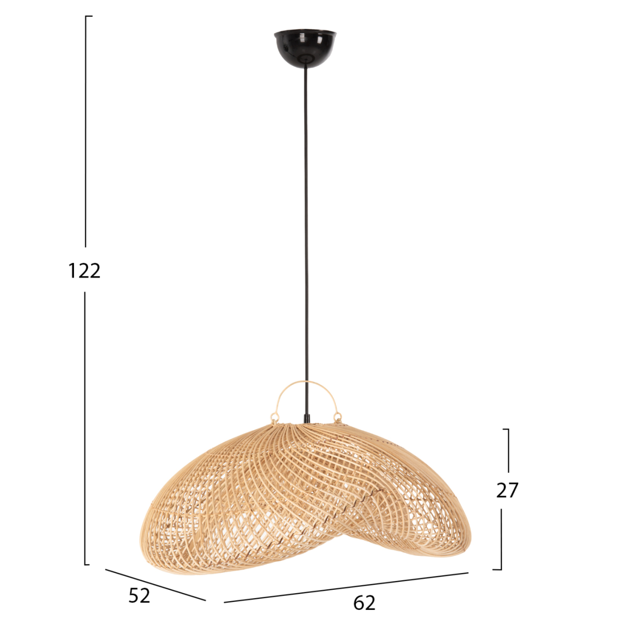 CEILING PENDANT LAMP HM7862 RATTAN IN NATURAL COLOR 62x52x122Hcm. [2]