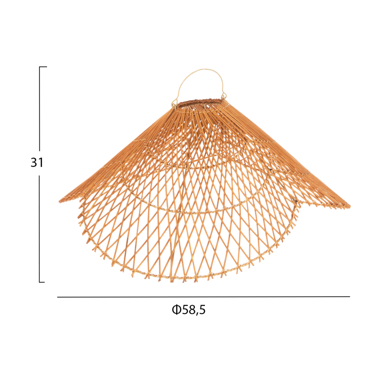 CEILING PENDANT LAMP HM7878.01 RATTAN IN SAND BEIGE COLOR Φ58,5x31Hcm. [2]