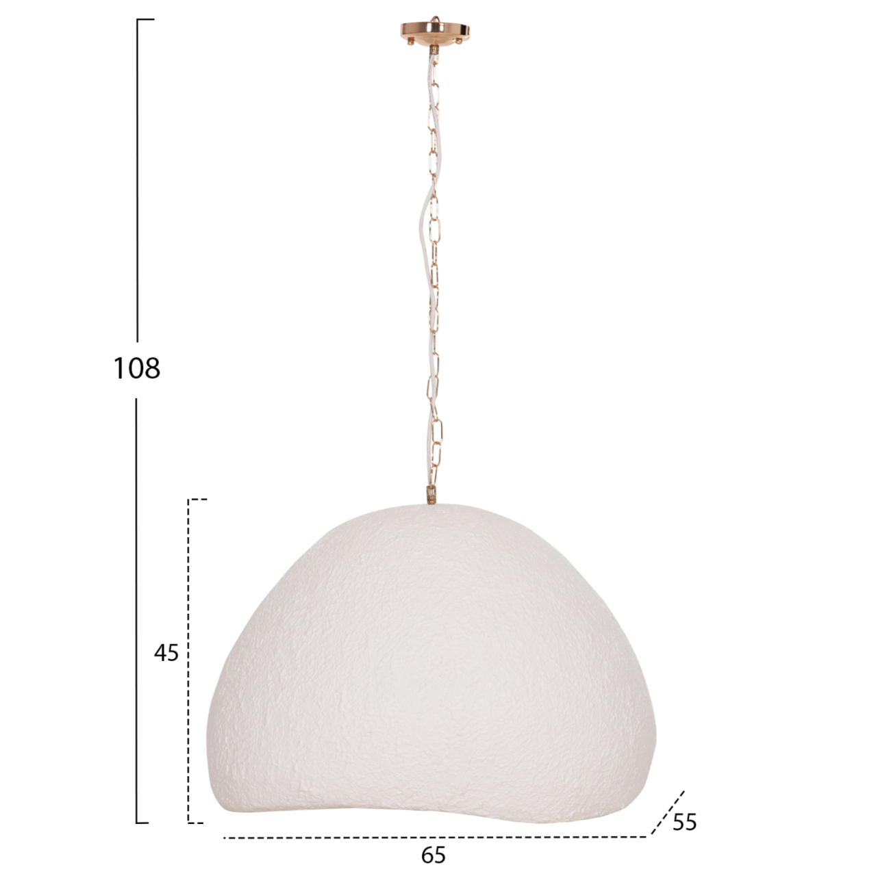 CEILING PENDANT LAMP JAYLEN HM4703.02L FIBER CEMENT IN WHITE 65x55x45Hcm [2]