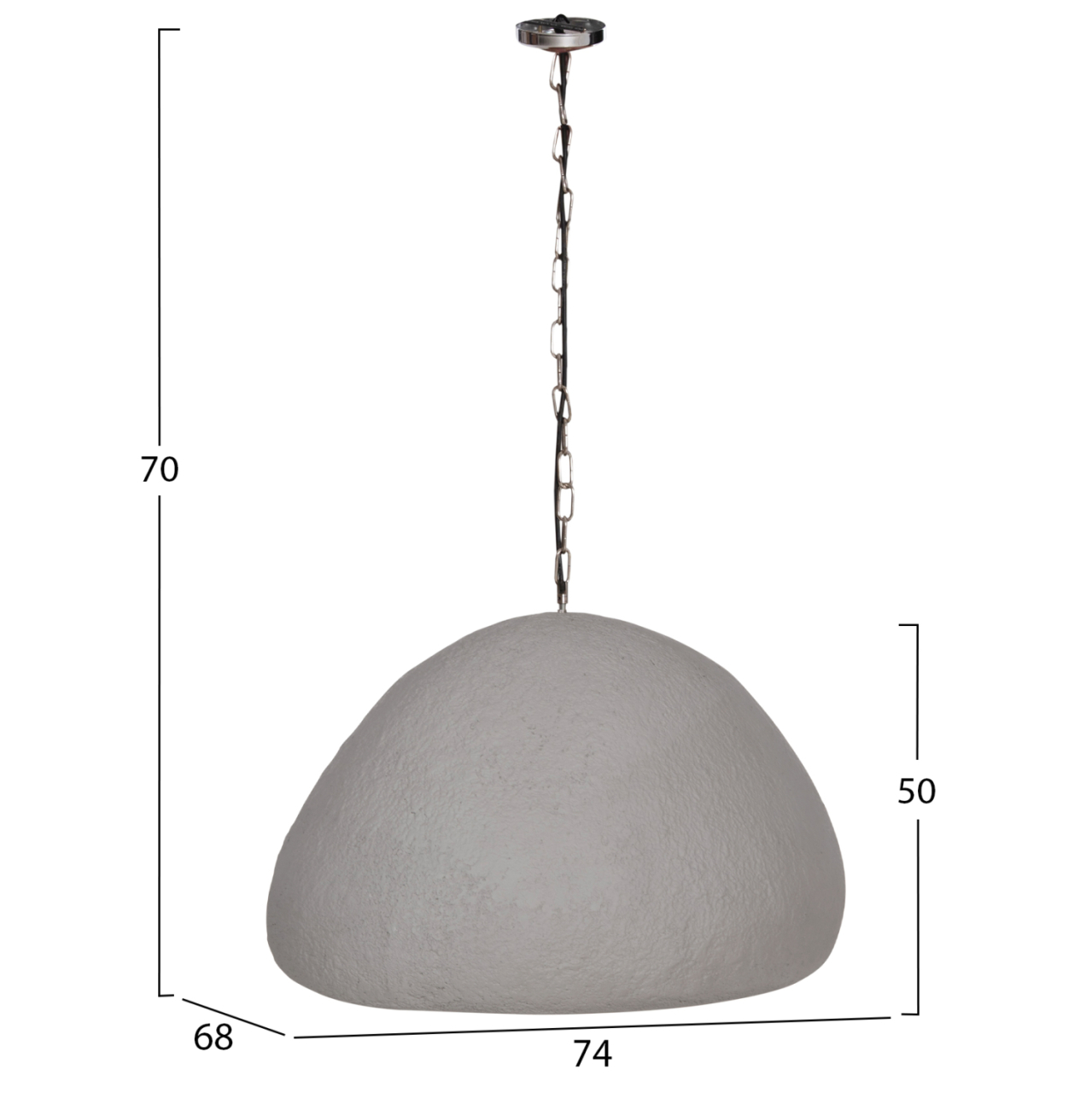 CEILING PENDANT LAMP JAYLEN HM4703.03XL FIBER CEMENT IN GREY 74x68x50-70Hcm. [2]