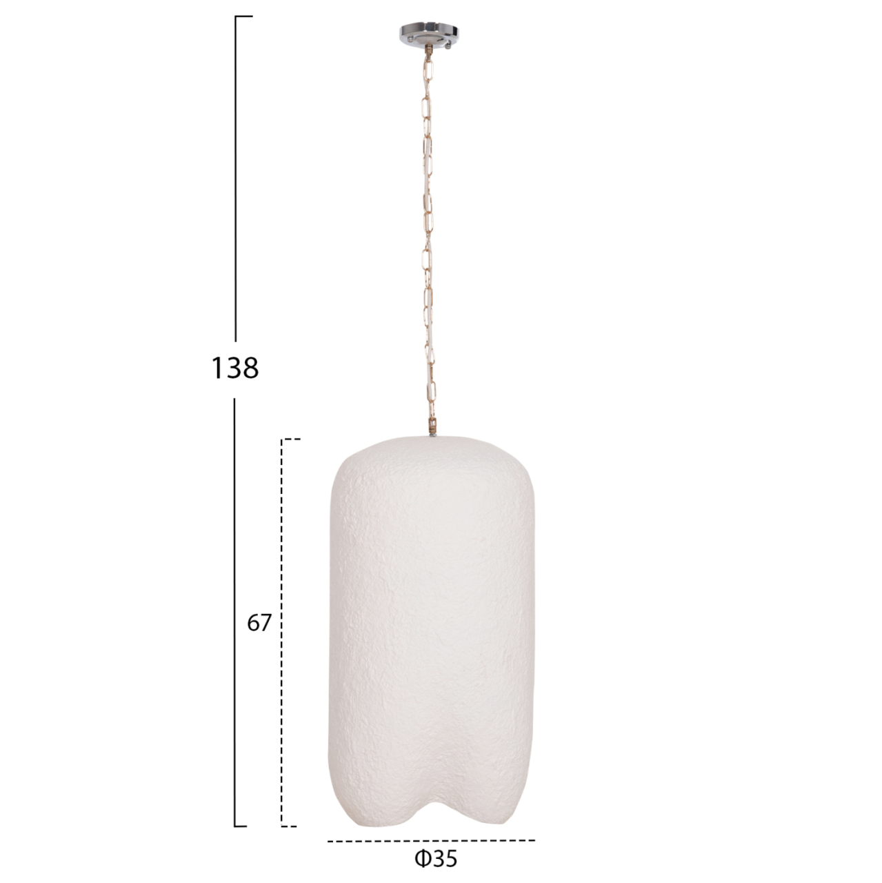 CEILING PENDANT LAMP LOGKY HM4704.02L FIBER CEMENT IN WHITE 35x35x67Hcm. [2]
