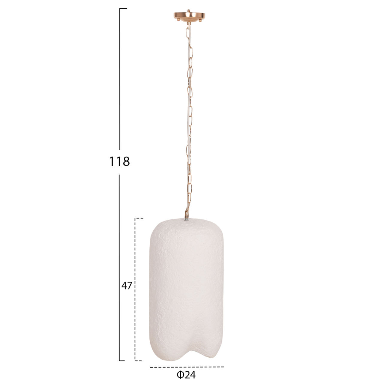 CEILING PENDANT LAMP LOGKY HM4704.02S FIBER CEMENT IN WHITE Φ24x47Hcm [2]