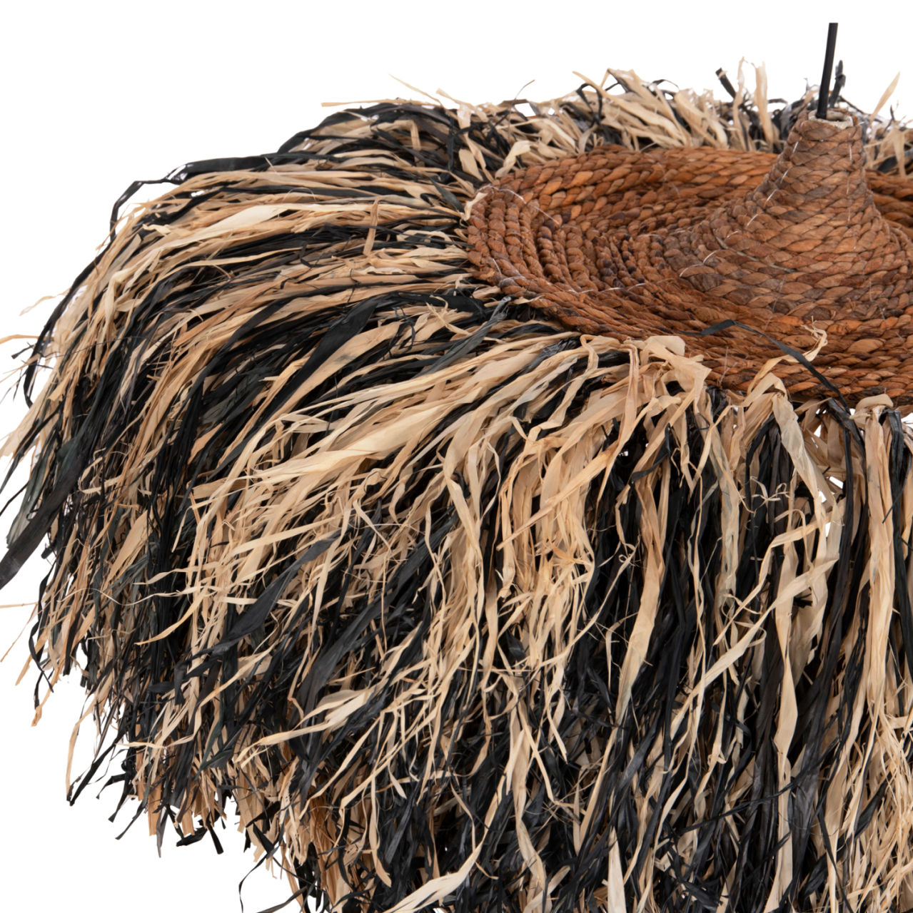 CEILING PENDANT LAMP ORDEM HM4715 SISAL and BANANA FIBERS CAP--BLACK and NATURAL Φ75cm [5]