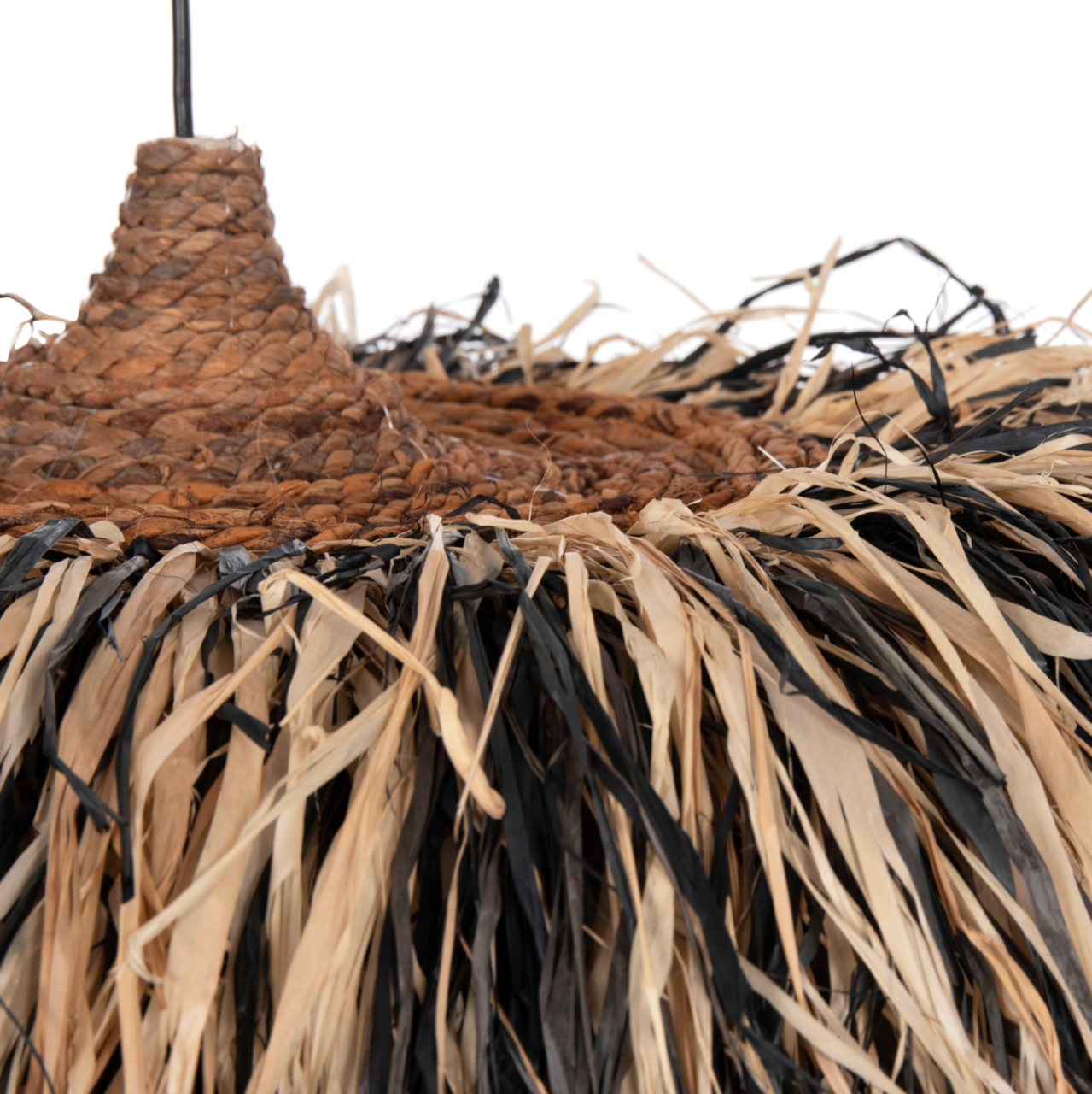 CEILING PENDANT LAMP ORDEM HM4715 SISAL and BANANA FIBERS CAP--BLACK and NATURAL Φ75cm [6]