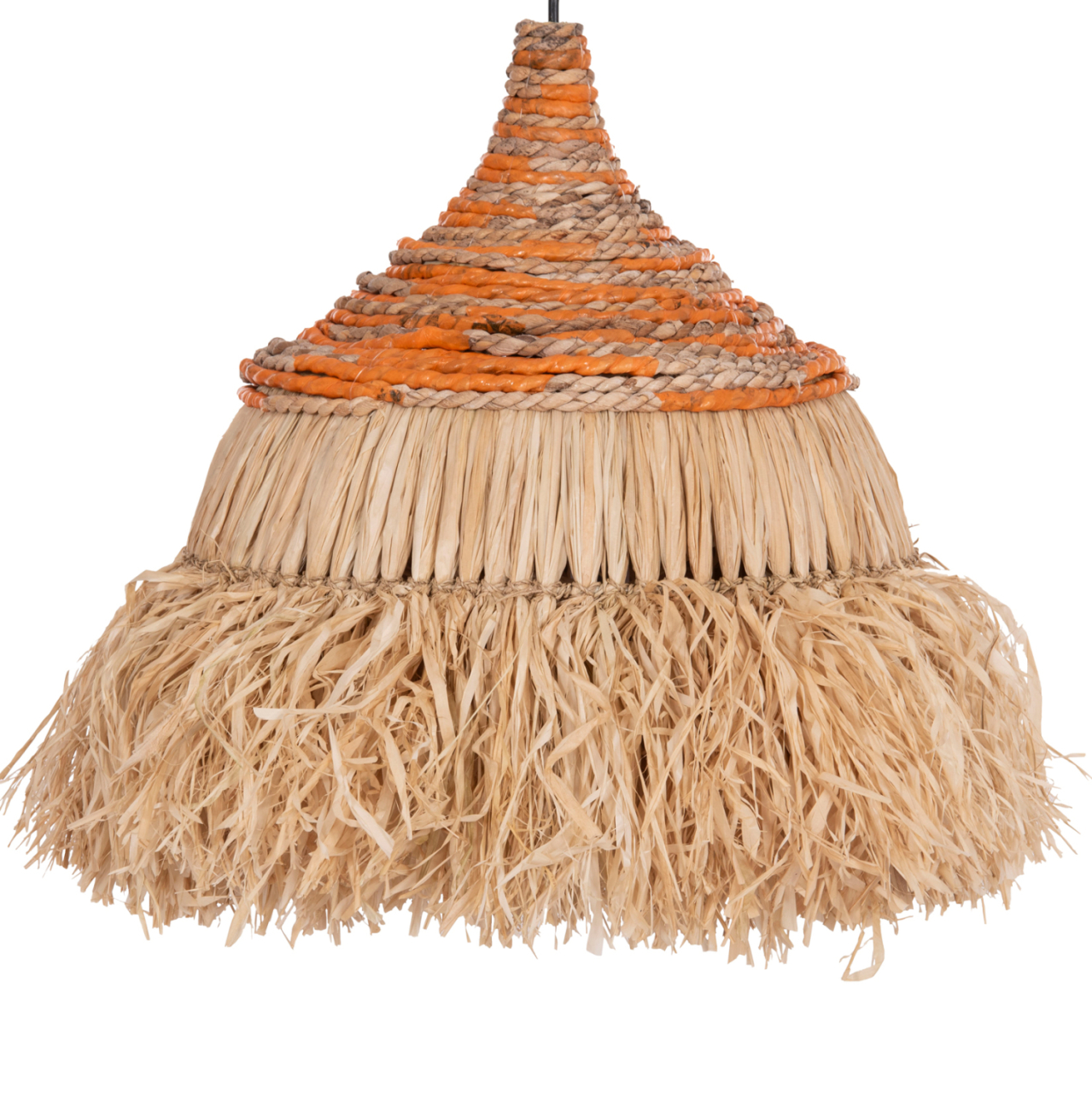 CEILING PENDANT LAMP SIFO HM4714 SISAL and BANANA FIBERS CAP-NATURAL and MIX Φ35x45Hcm. [3]