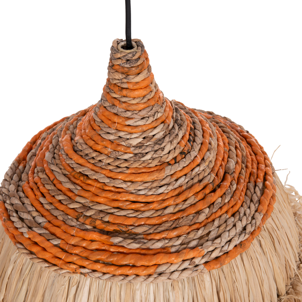 CEILING PENDANT LAMP SIFO HM4714 SISAL and BANANA FIBERS CAP-NATURAL and MIX Φ35x45Hcm. [5]