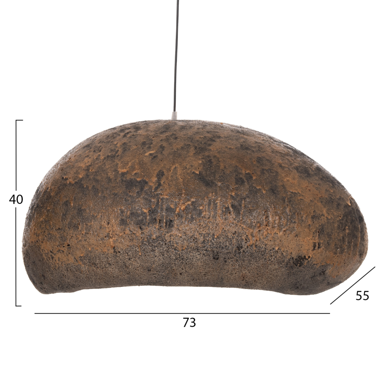 CEILING PENDANT LAMP STONE-LOOK STONER (L) HM4419.03 BROWN/GREY--73x55x40Hcm. [2]