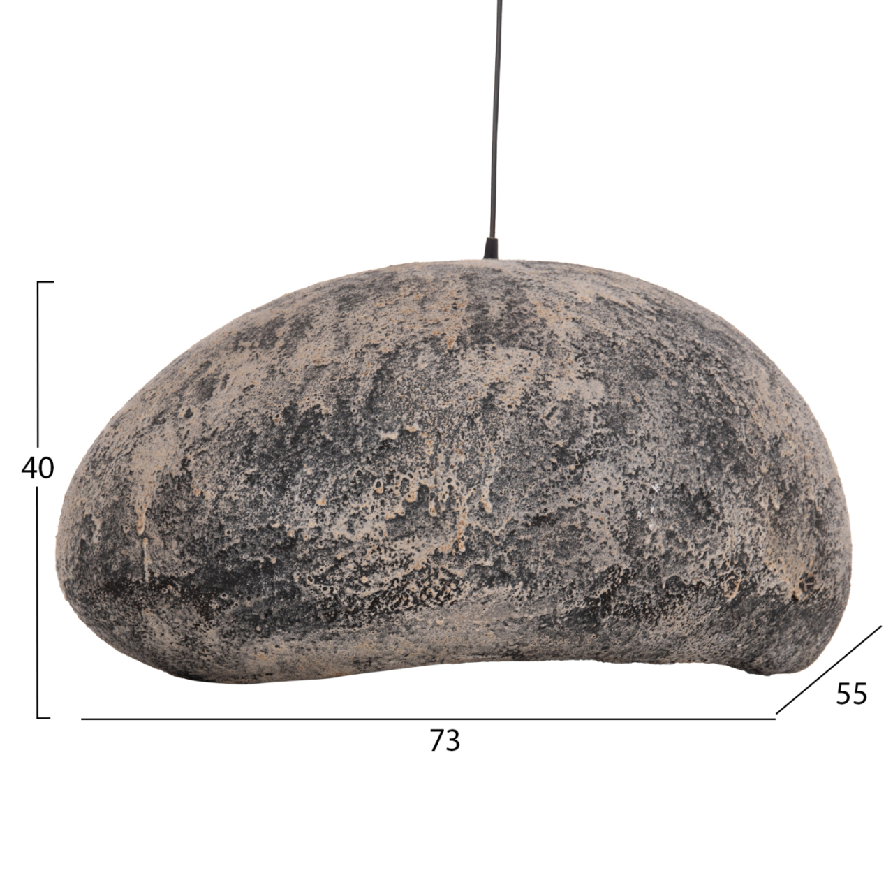 CEILING PENDANT LAMP STONE-LOOK STONER (L) HM4419.04 GREY--73x55x40Hcm. [2]