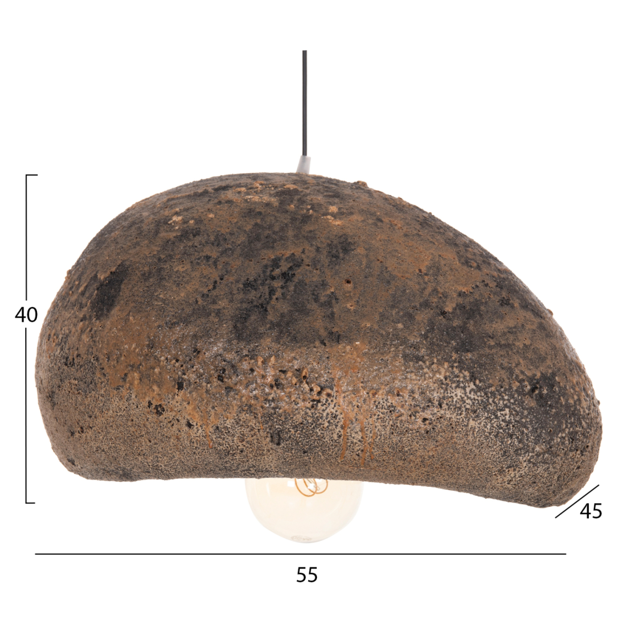 CEILING PENDANT LAMP STONE-LOOK STONER (M) HM4418.03 GREY/BROWN-- 55x45x40Hcm. [2]
