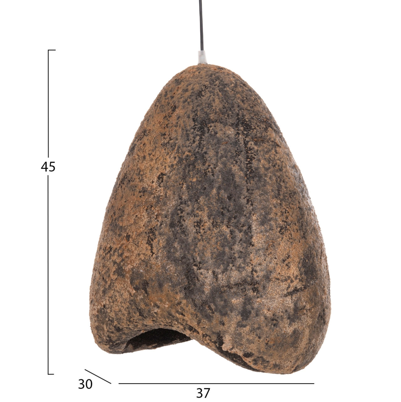 CEILING PENDANT LAMP STONE-LOOK STONER (S) HM4417.03 GREY/BROWN-- 37x30x45Hcm. [2]