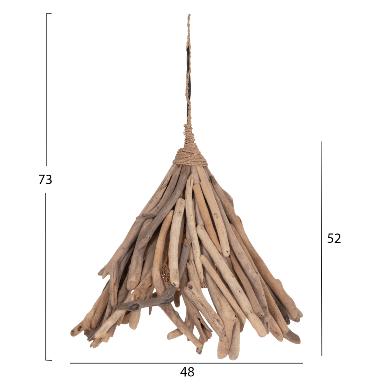CEILING PENDANT LAMP TREIT HM4875 DRIFTWOOD IN NATURAL 48x54x52-73Hcm.[1xΕ27] [2]