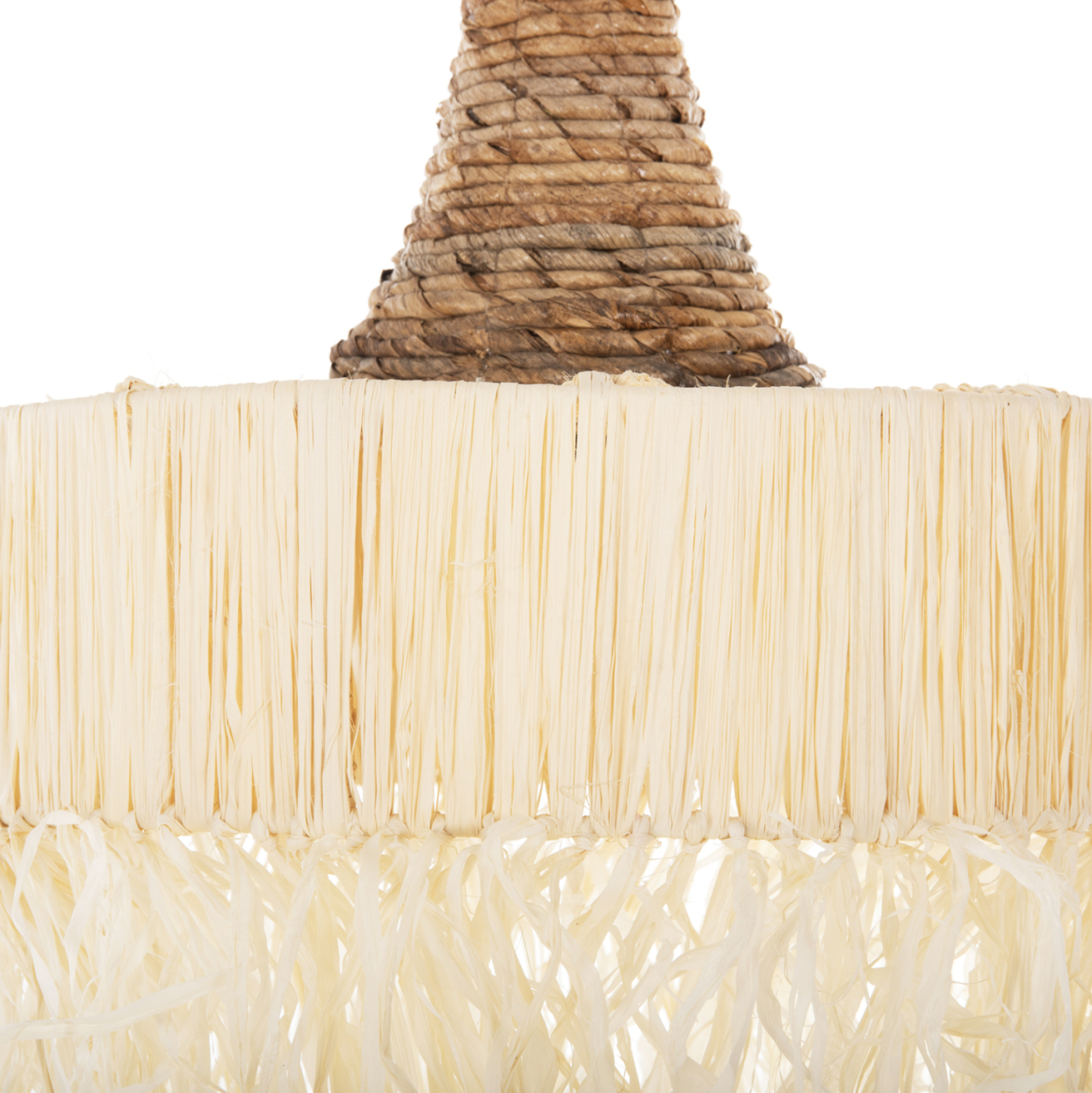 CEILING PENDANT LAMP WITH FRINGES HM7853 DRIED PALM FIBERS Φ41x34Hcm. [3]