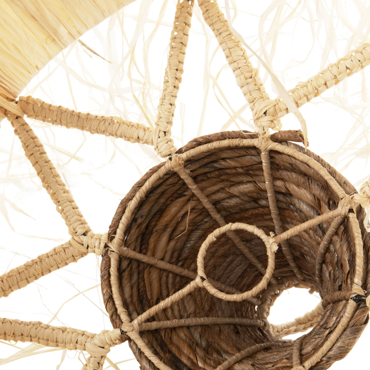 CEILING PENDANT LAMP WITH FRINGES HM7853 DRIED PALM FIBERS Φ41x34Hcm. [4]