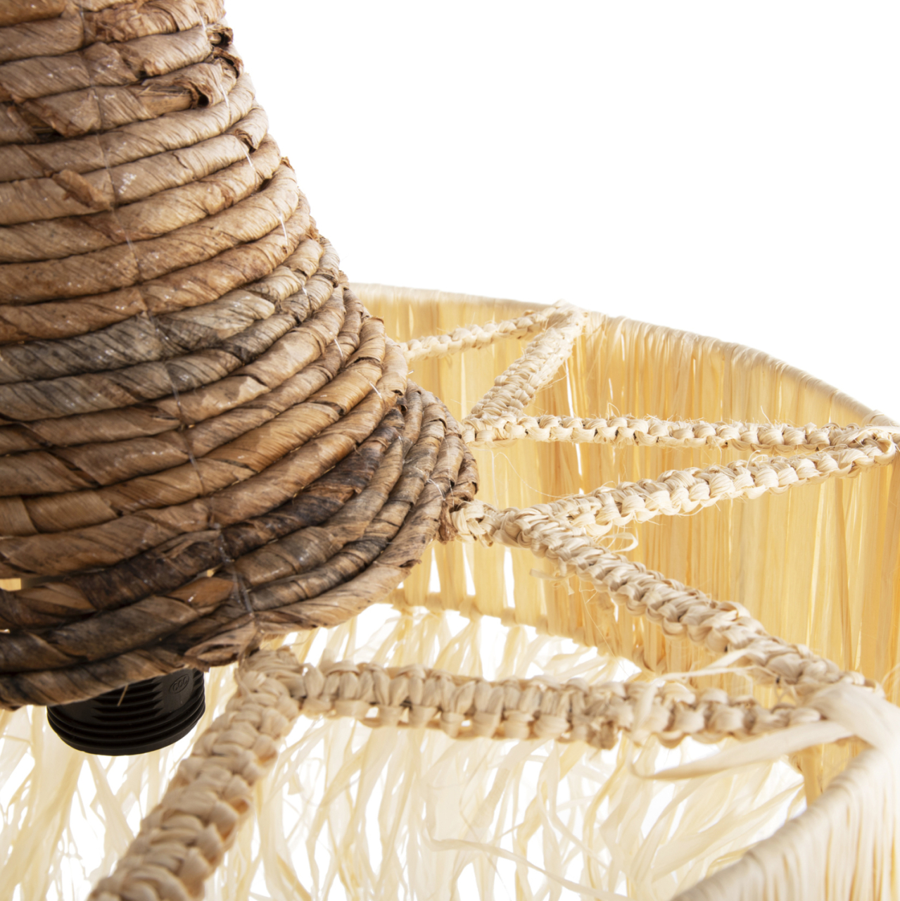 CEILING PENDANT LAMP WITH FRINGES HM7853 DRIED PALM FIBERS Φ41x34Hcm. [5]