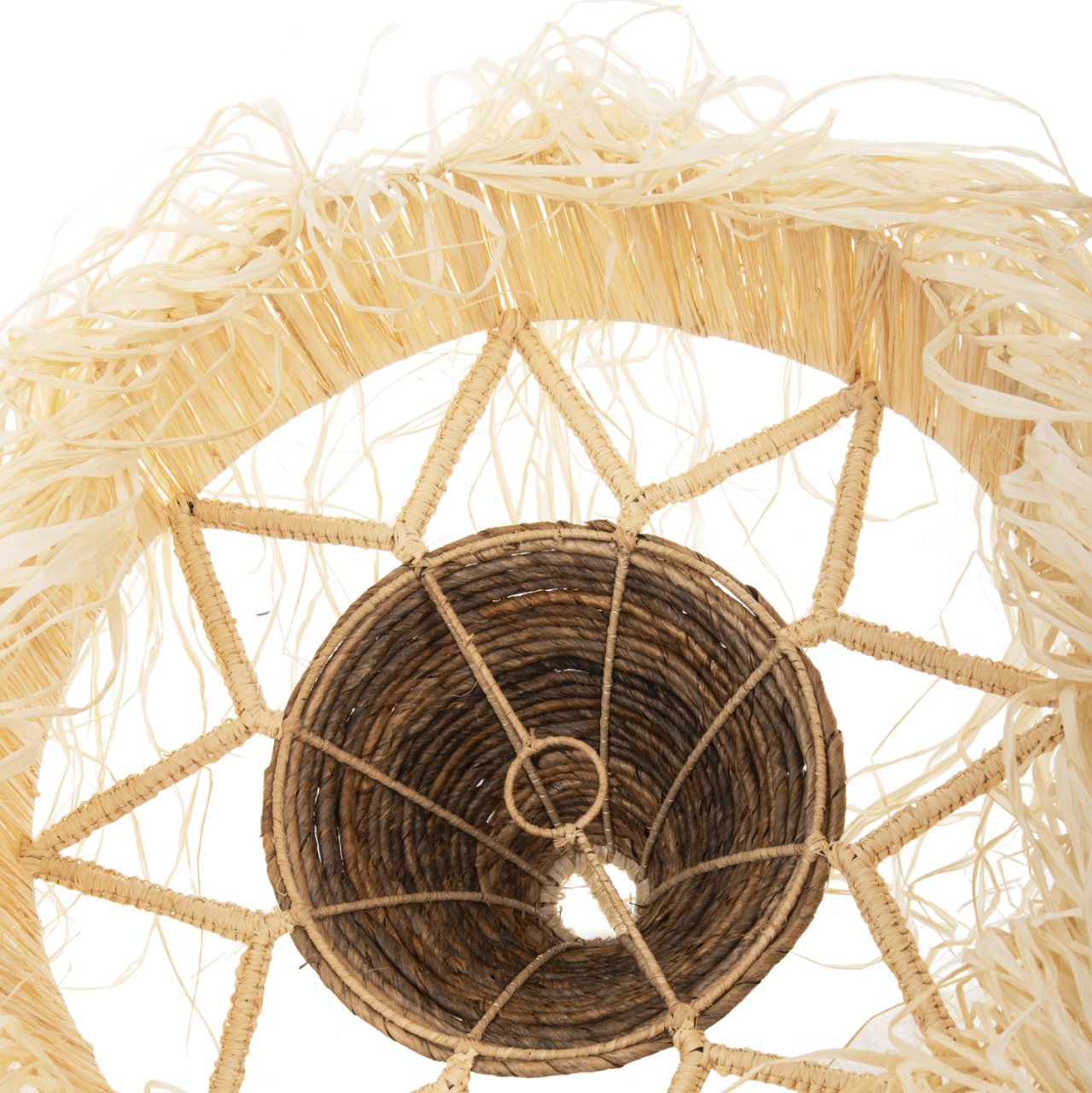 CEILING PENDANT LAMP WITH FRINGES HM7854 DRIED PALM FIBERS Φ51x37Hcm. [4]