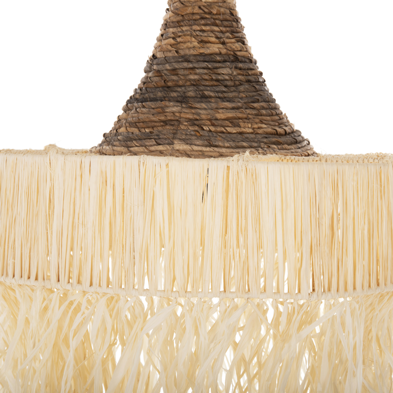 CEILING PENDANT LAMP WITH FRINGES HM7854 DRIED PALM FIBERS Φ51x37Hcm. [3]