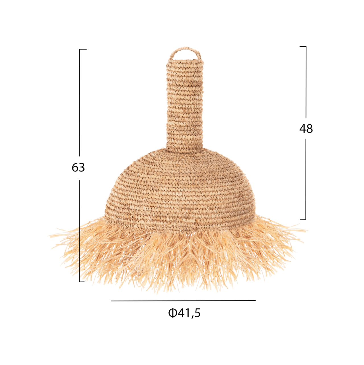 CEILING PENDANT LAMP WITH FRINGES HM7855 DRIED PALM FIBERS Φ41,5x48Hcm. [2]
