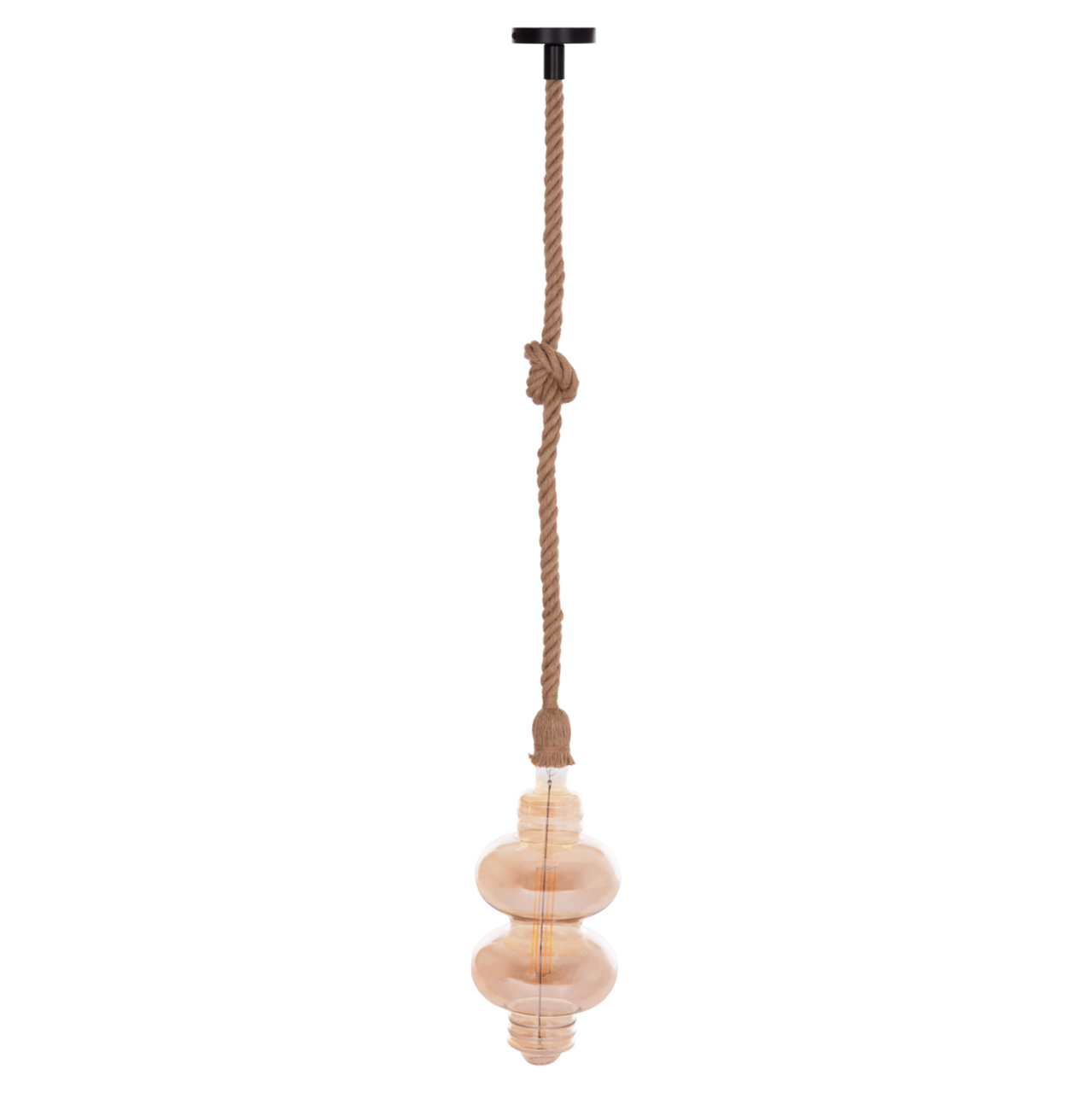 CEILING PENDANT LAMP WITH LIGHT BULB HM11929.01--ROPE 1M LONG AND 2cm THICK-E27 SOCKET [3]