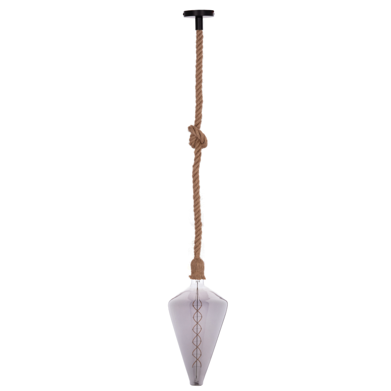 CEILING PENDANT LAMP WITH LIGHT BULB HM11930.02--ROPE 1M LONG AND 2cm THICK-E27 SOCKET [3]