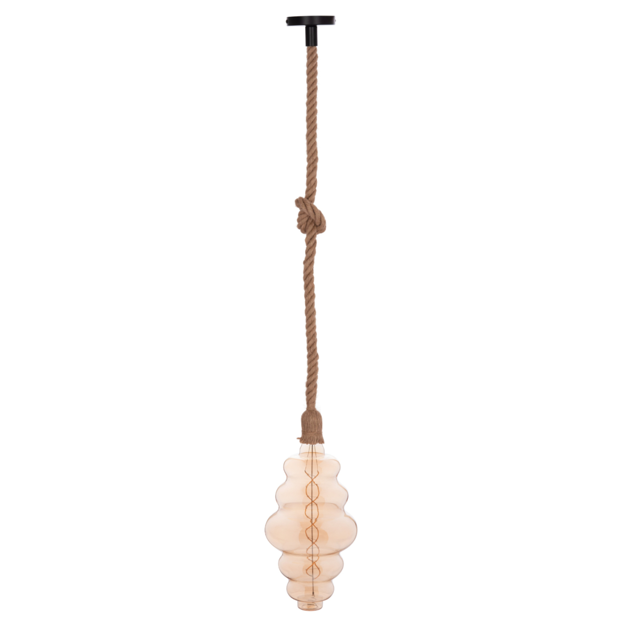 CEILING PENDANT LAMP WITH LIGHT BULB HM11932.01--ROPE 1M LONG AND 2cm THICK-E27 SOCKET [3]