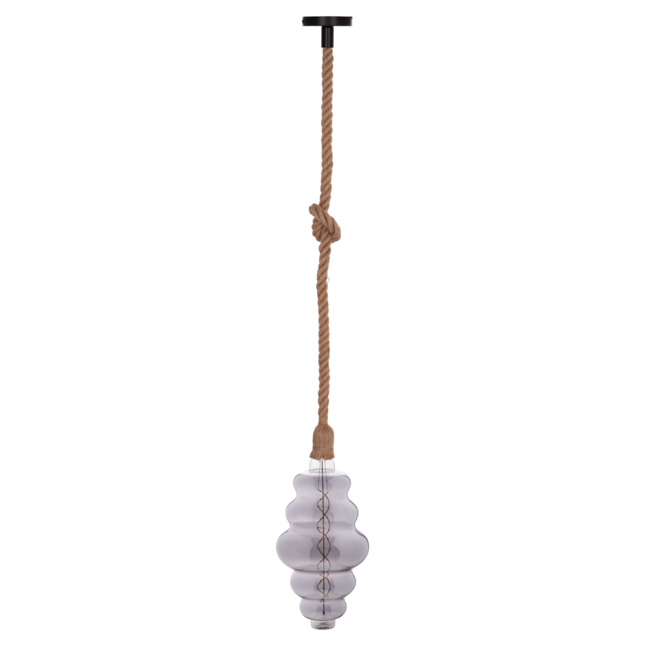 CEILING PENDANT LAMP WITH LIGHT BULB HM11932.02--ROPE 1M LONG AND 2cm THICK-E27 SOCKET [3]