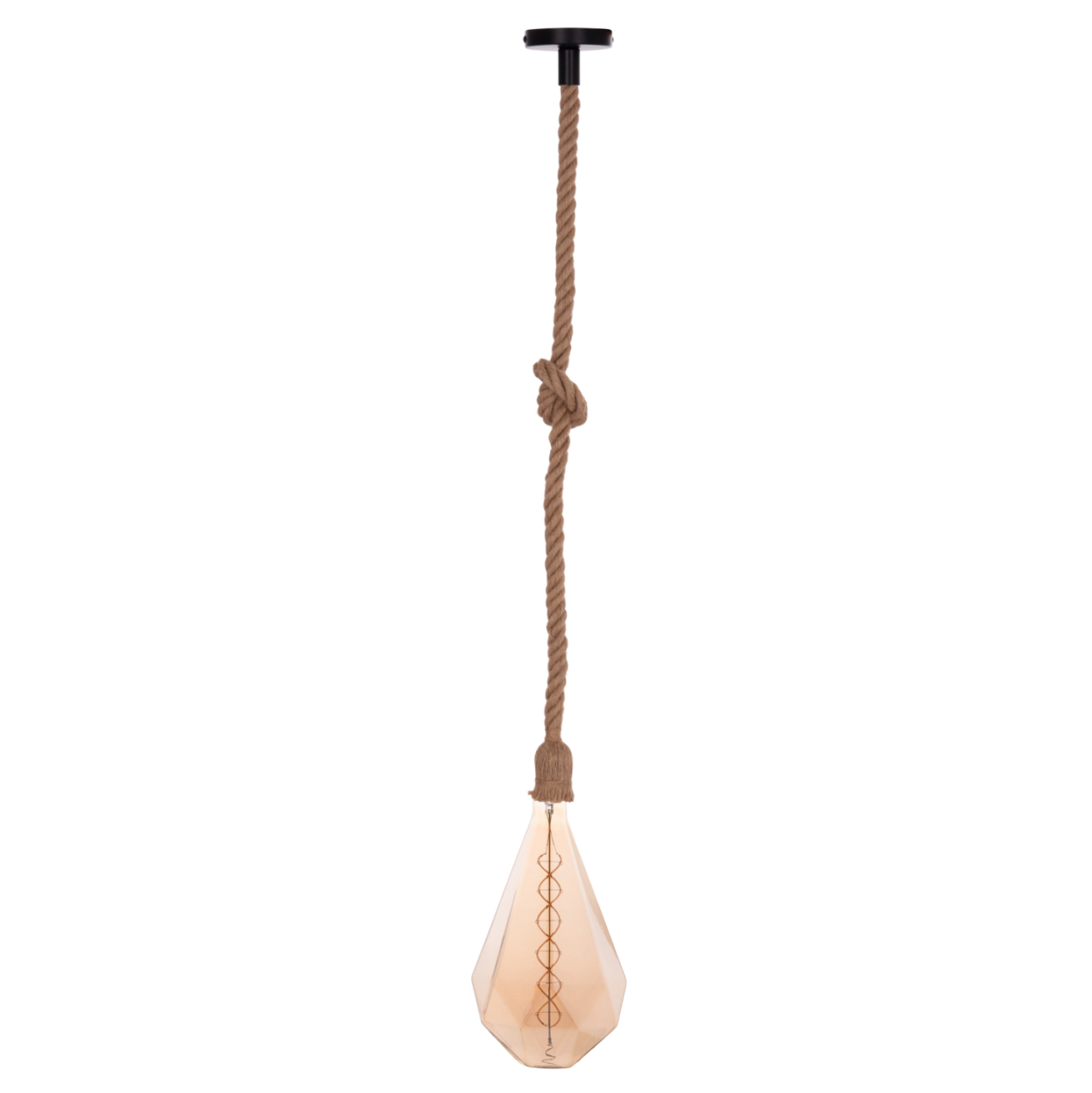 CEILING PENDANT LAMP WITH LIGHT BULB HM11933--ROPE 1M LONG AND 2cm THICK-E27 SOCKET [3]