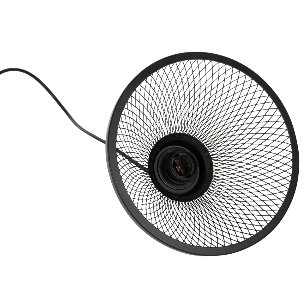 CEILING PENDANT LUMINAIRE HM4102 BLACK METAL MESH CAP Φ25x115Hcm. [5]